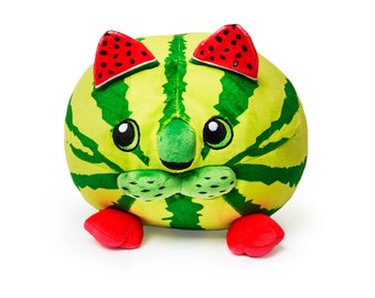 Coddies Watermelon Cat Plush Toy - 10" Cat Watermelon Stuffed Animal - Gift for Her, Gift for Him