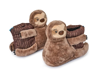 Coddies Sloth Slippers | Sloth Shoes - Sloth Gifts for Women, Men and Kids - Funny Plush Slippers