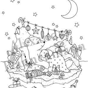 Printable Digital Coloring Book for Grownups, MERRY CHRISTMAS Volume 2, Hand Drawn Adult Coloring Pages Download, Alexandra Dannenmann image 2