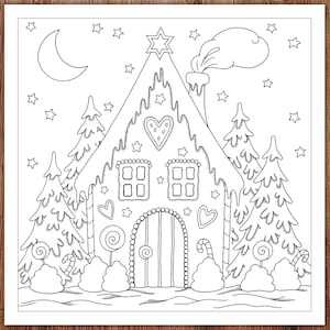 Printable Digital Coloring Page for Grownups, MERRY CHRISTMAS - Volume 1, Hand Drawn Adult Coloring Page Download, Alexandra Dannenmann