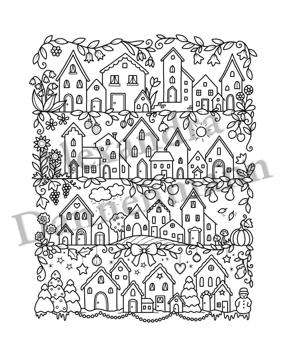 Alexandra Color In Printable Digital Coloring Page for Grownups,