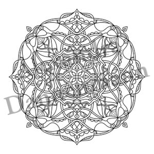 Printable Digital Coloring Book for Grownups, Magical Mandalas 2, Adult Coloring, Hand Drawn Coloring Pages Download, Alexandra Dannenmann image 2