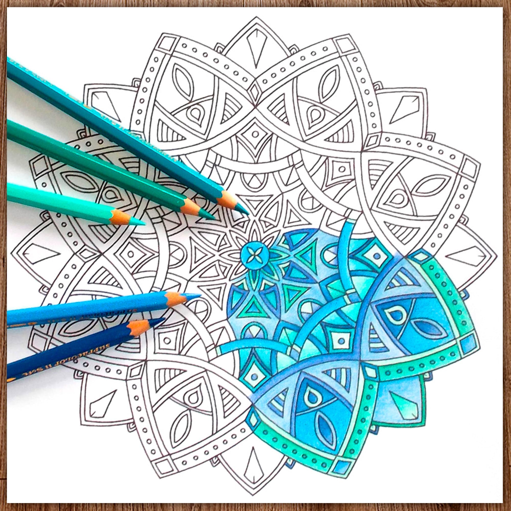 Geometric Interlaced Mandala — coloring book cover