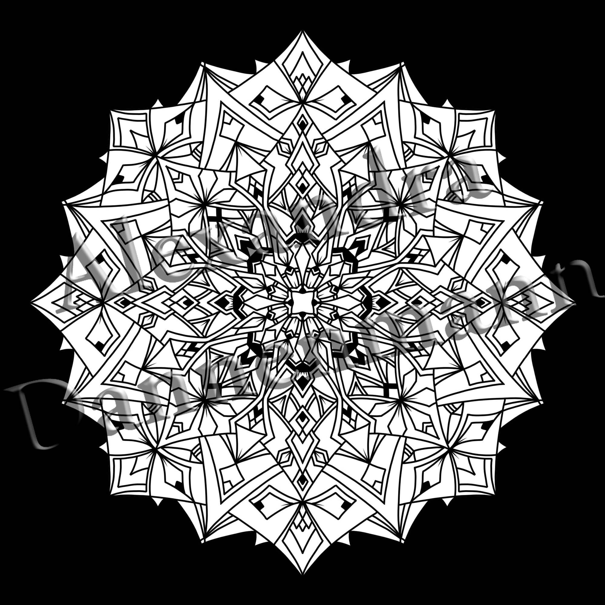 Printable Digital Coloring Book for Grownups, Magical Mandalas 3 on ...