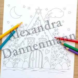 Printable Digital Coloring Book for Grownups, MERRY CHRISTMAS, Adult Coloring Book Hand Drawn Coloring Pages Download, Alexandra Dannenmann image 7