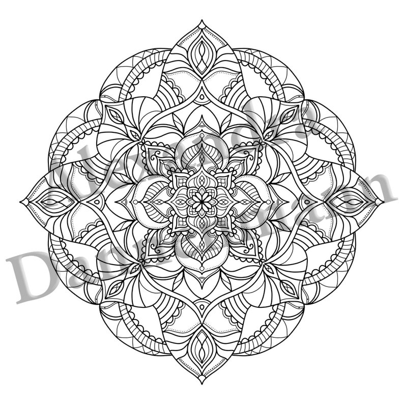 Printable Digital Coloring Book for Grownups, Magical Mandalas 2, Adult Coloring, Hand Drawn Coloring Pages Download, Alexandra Dannenmann image 8