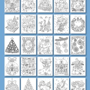 Printable Digital Coloring Book for Grownups, MERRY CHRISTMAS Volume 2, Hand Drawn Adult Coloring Pages Download, Alexandra Dannenmann image 8