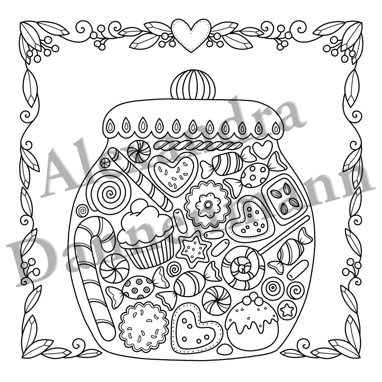 Alexandra Color In Printable Digital Coloring Book for Grownups, MERRY CHRISTMAS - Volume ...