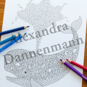 Printable Digital Coloring Book for Children and Adults, THE SECRET of the SEA, Hand Drawn Coloring Pages Download, Alexandra Dannenmann image 6