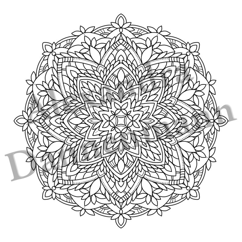 Printable Digital Coloring Book for Grownups, Magical Mandalas 2, Adult Coloring, Hand Drawn Coloring Pages Download, Alexandra Dannenmann image 7