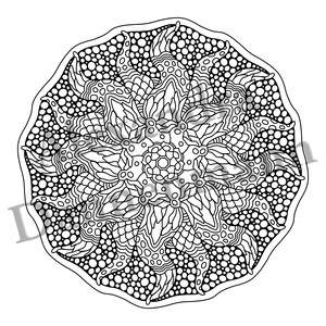 Printable Digital Coloring Book for Grownups, Magical Mandalas 2, Adult Coloring, Hand Drawn Coloring Pages Download, Alexandra Dannenmann image 5