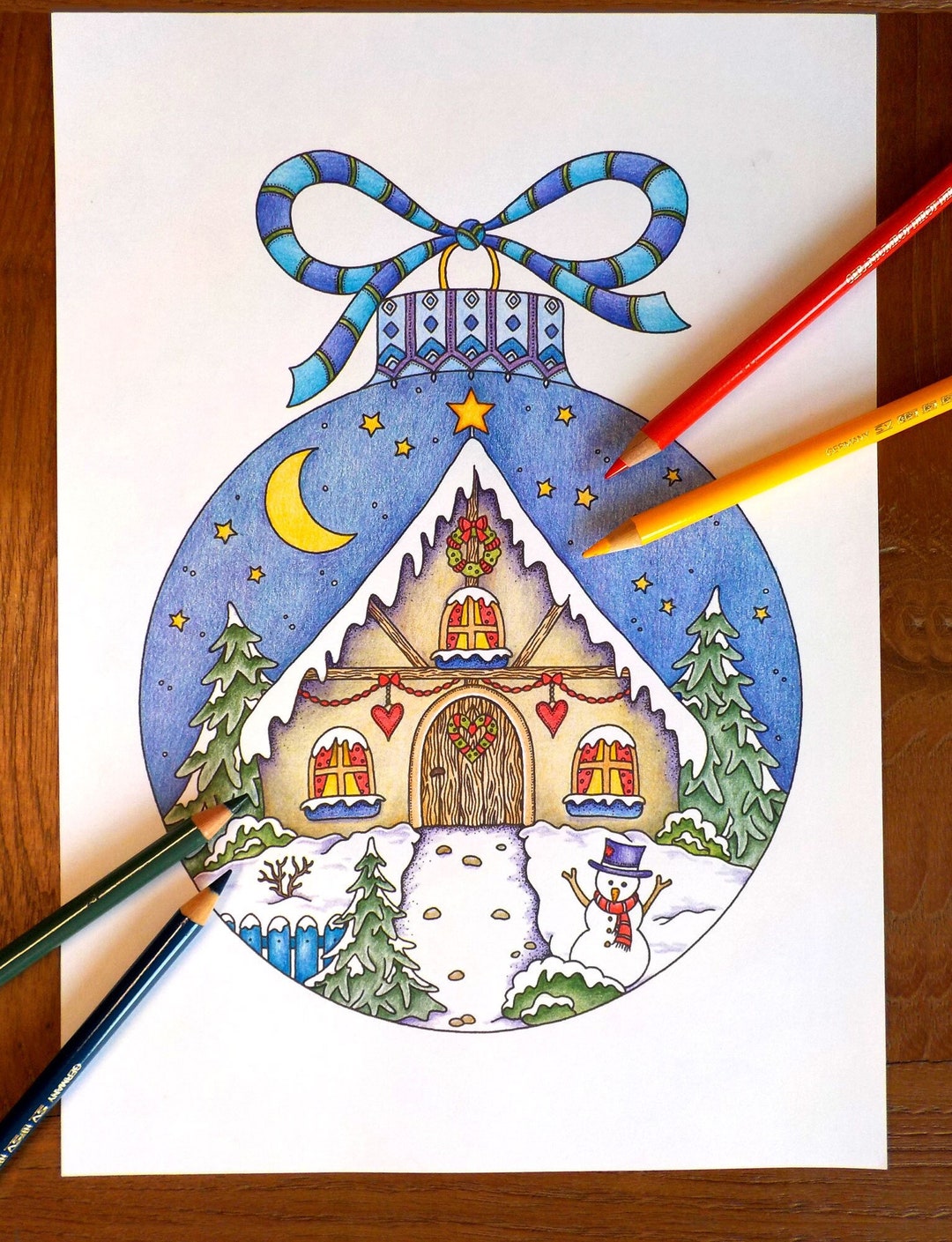 Printable Digital Coloring Page for Grownups MERRY CHRISTMAS - Etsy