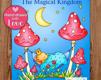 Printable Digital Coloring Book for Grownups, The Magical Kingdom, Coloring Book Hand Drawn Coloring Pages Download, Alexandra Dannenmann