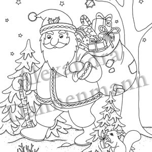 Printable Digital Coloring Book for Grownups, MERRY CHRISTMAS Volume 2, Hand Drawn Adult Coloring Pages Download, Alexandra Dannenmann image 5