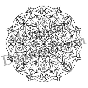 Printable Digital Coloring Book for Grownups, Magical Mandalas 2, Adult Coloring, Hand Drawn Coloring Pages Download, Alexandra Dannenmann image 3