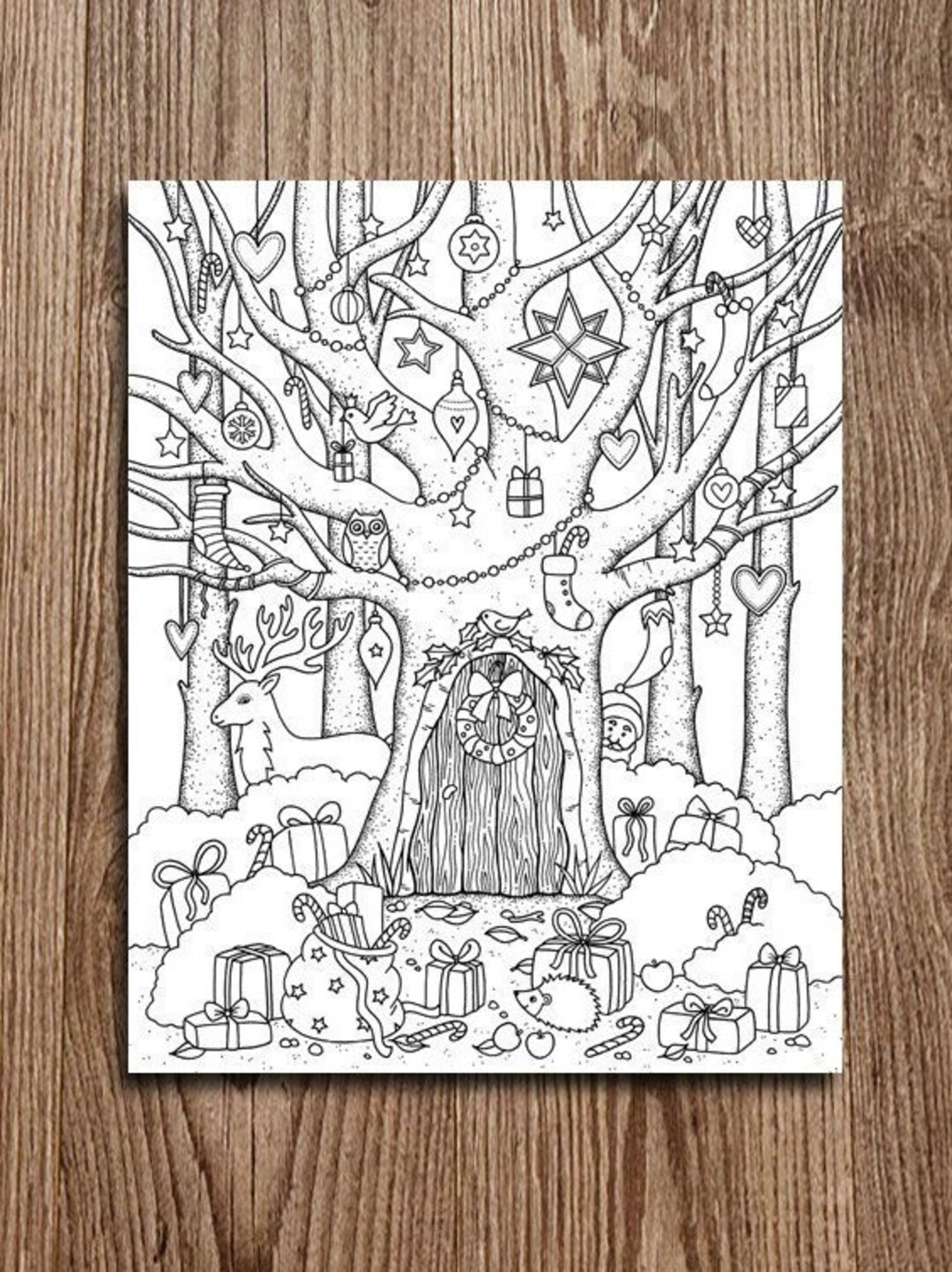 Printable Digital Coloring Page for Grownups MERRY CHRISTMAS - Etsy Canada