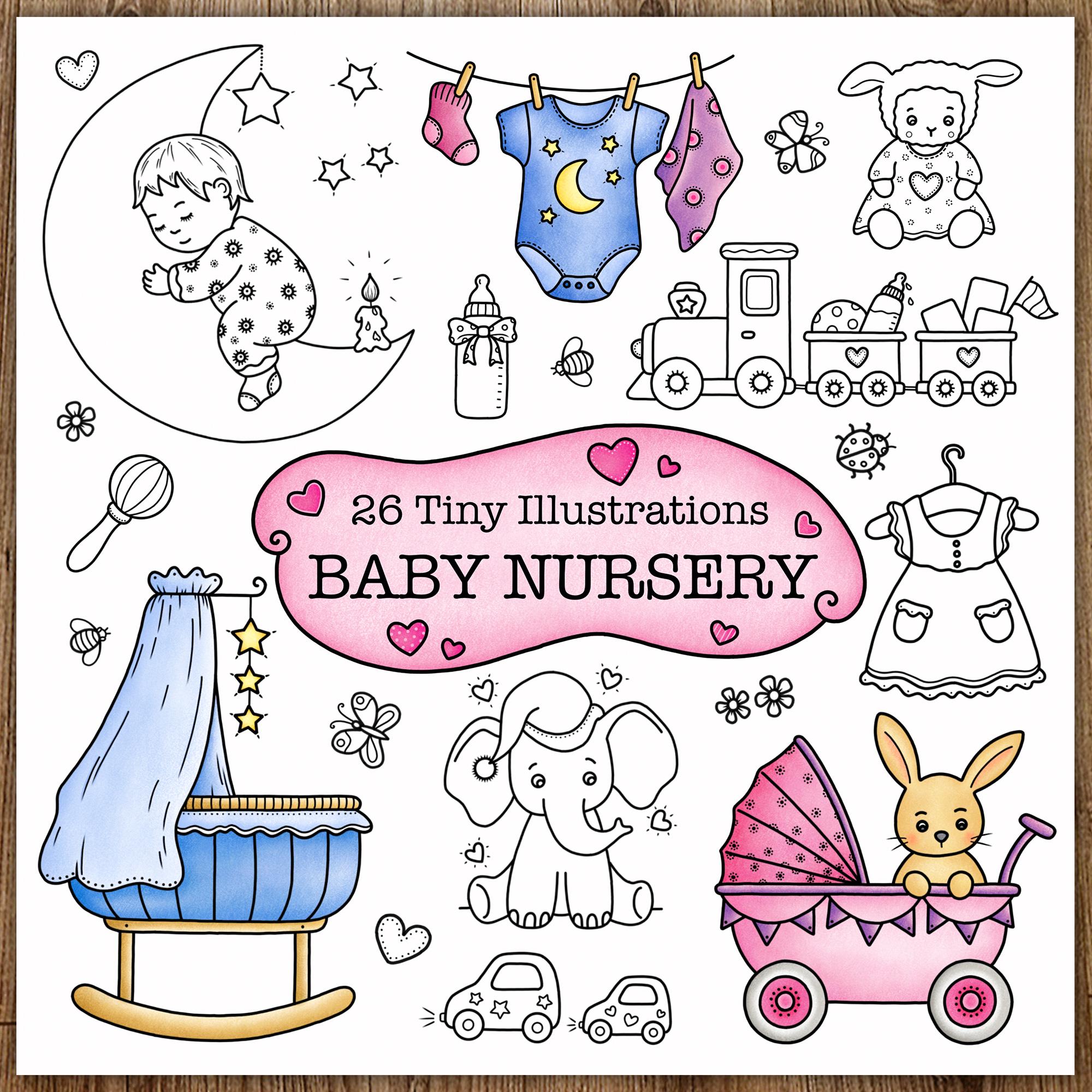 Baby Nursery - 26 Tiny Illustrations — coloring book cover