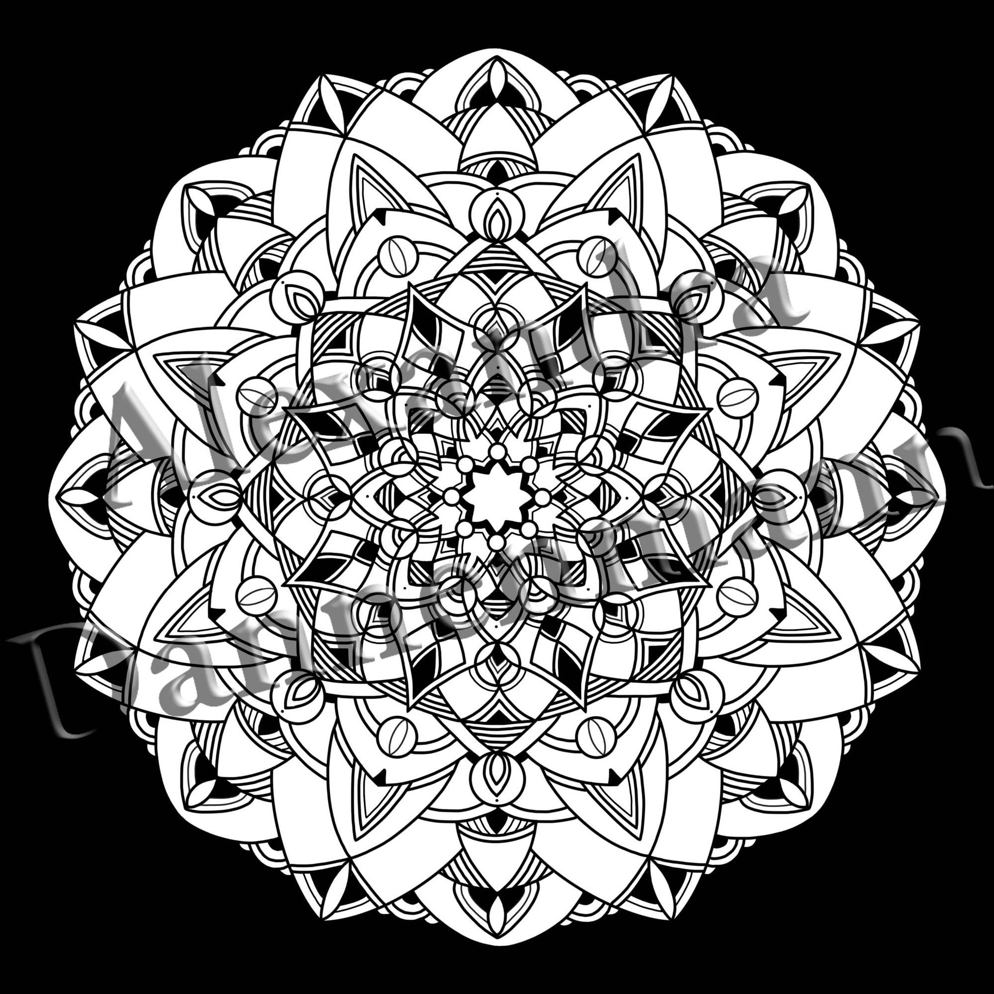 Printable Digital Coloring Book for Grownups, Magical Mandalas 3 on ...