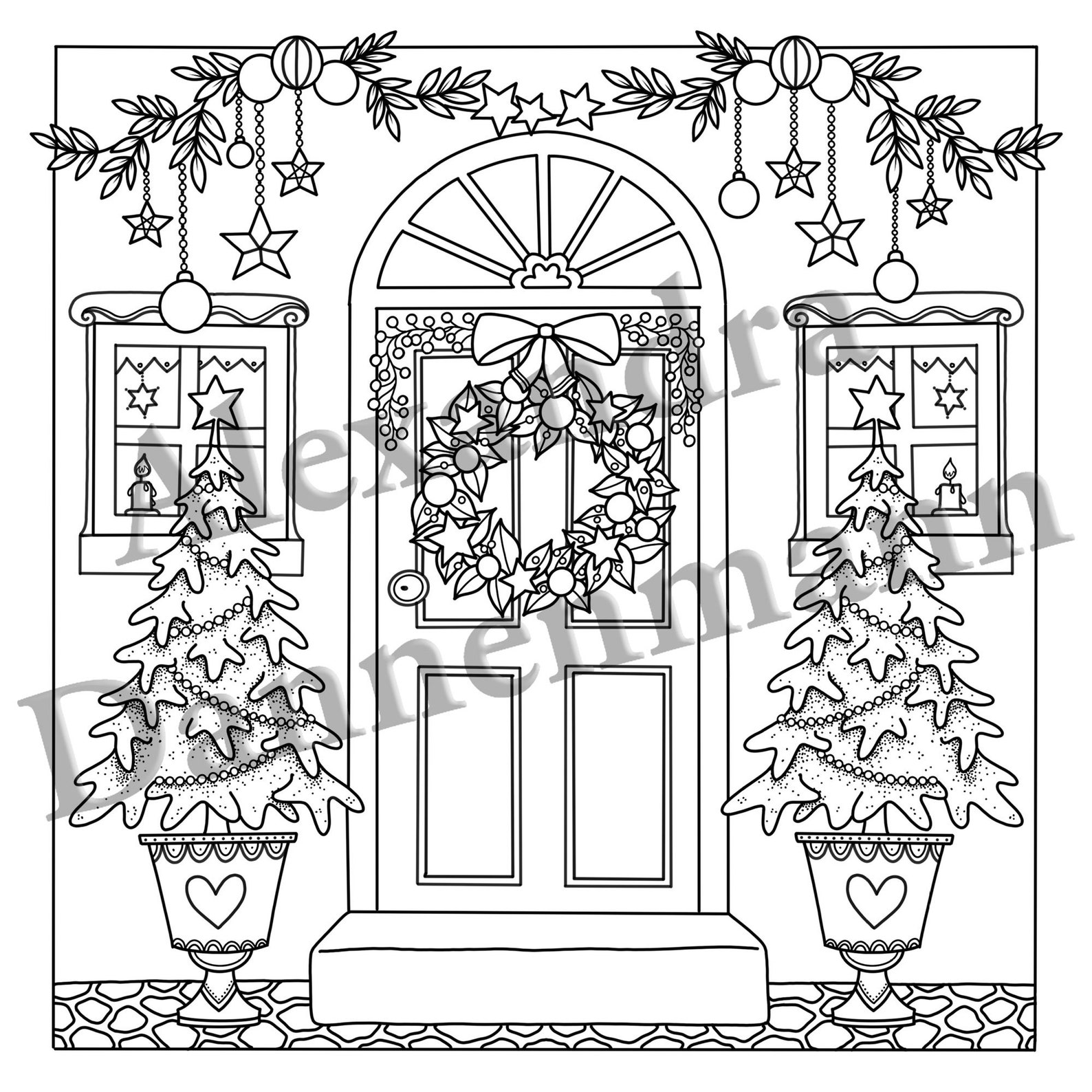 Printable Digital Coloring Book for Grownups MERRY CHRISTMAS | Etsy