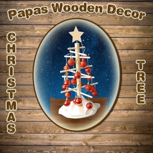 DCT-002 Wood Tree, Christmas Tree, Seasonal, Scandinavian, minimalistic, Contemporary, dowel, modern, Eco-Friendly, Halloween, Thanksgiving