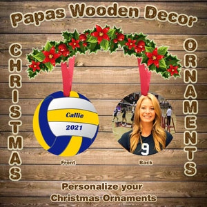 CO-020- Ornament, Christmas, Volleyball, Custom Ornament, metal