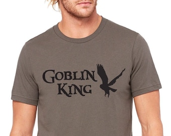 Camiseta inspirada en Laberinto con el Rey Goblin y el Búho - Laberinto, David Bowie, Jareth, Película Laberinto, Camiseta de Laberinto, Rey Goblin, Regalos para él
