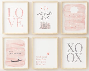 Blush Pink and Gray 8"x10" Printed Pink Nursery/Kids Girls Room Wall Art