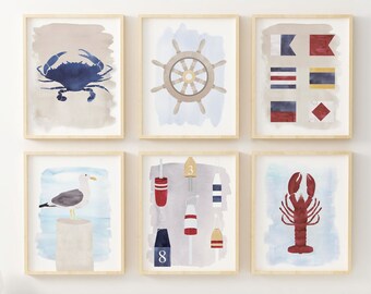 Nautical 2.0 Themed Nursery/Kids Room Prints, 8x10 Printed Wall Art, Select 1 or Bundle PRINTED