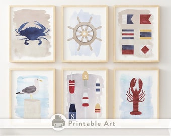 PRINTABLE Nautical 2.0 Themed Nursery/Kids Room Printable Wall Art