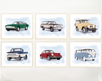 Car Themed Nursery/Kids/Boys Room Prints, 8x10 Printed Wall Art, Select 1 or Bundle PRINTED