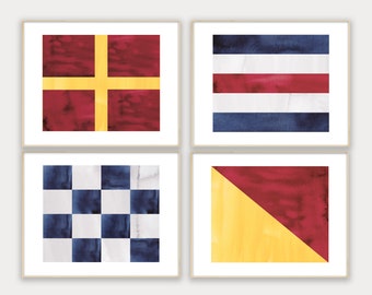 Individual Nautical Flags Nautical Themed Nursery/Kids Room Prints, 8x10 Printed Wall Art PRINTED