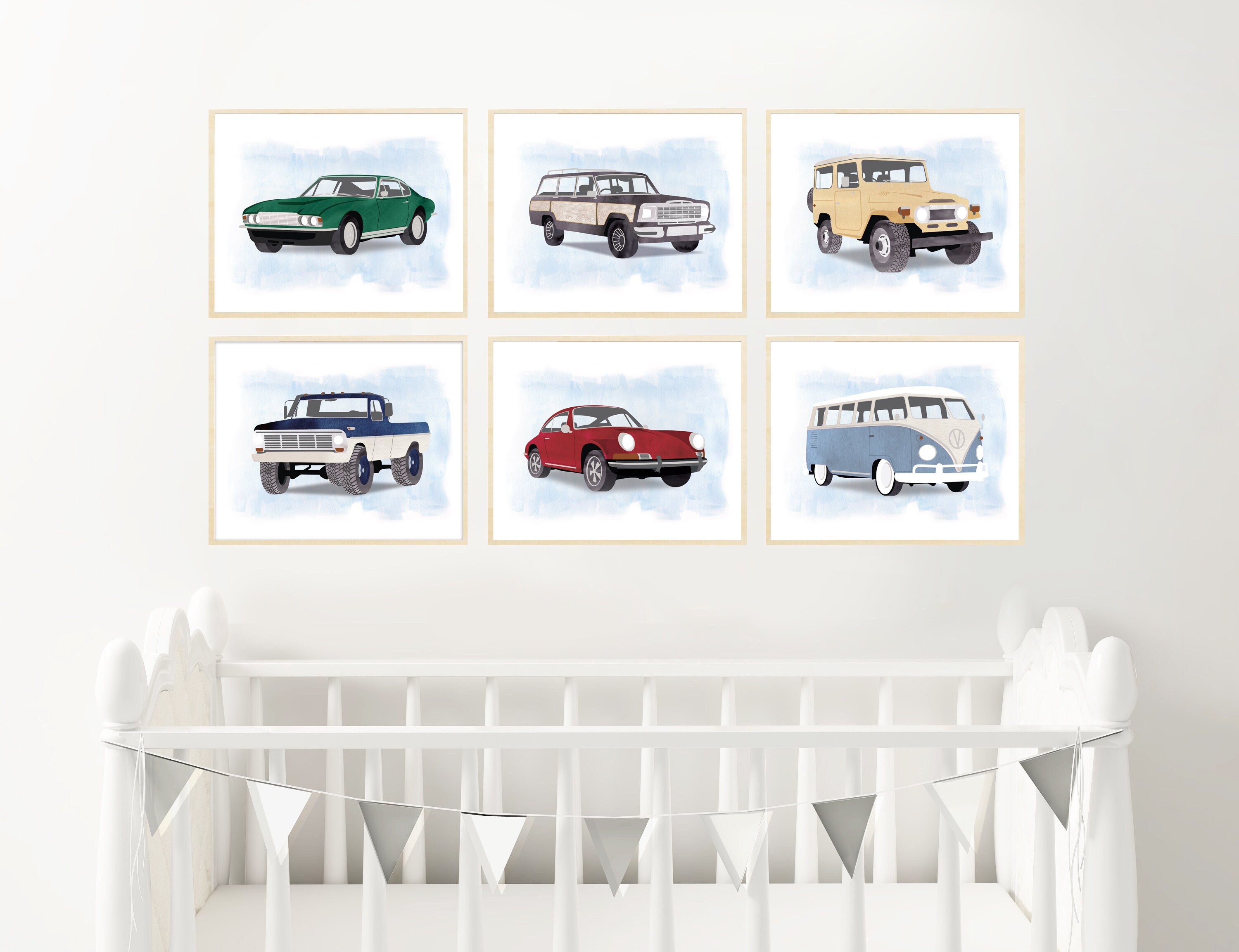 Car Themed Nursery/Kids/Boys Room Prints, 8x10 Printed Wall Art, Select 1 or Bundle PRINTED