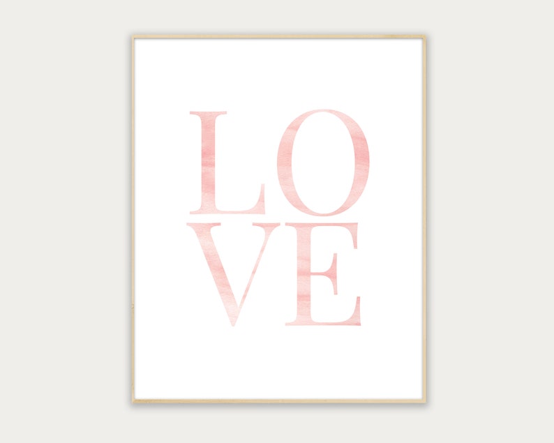 PRINTABLE Blush Pink Love Themed Pink Nursery/kids Room Wall Art 8x8