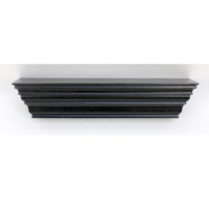24&quot; Wide Black Wood Wall Shelf