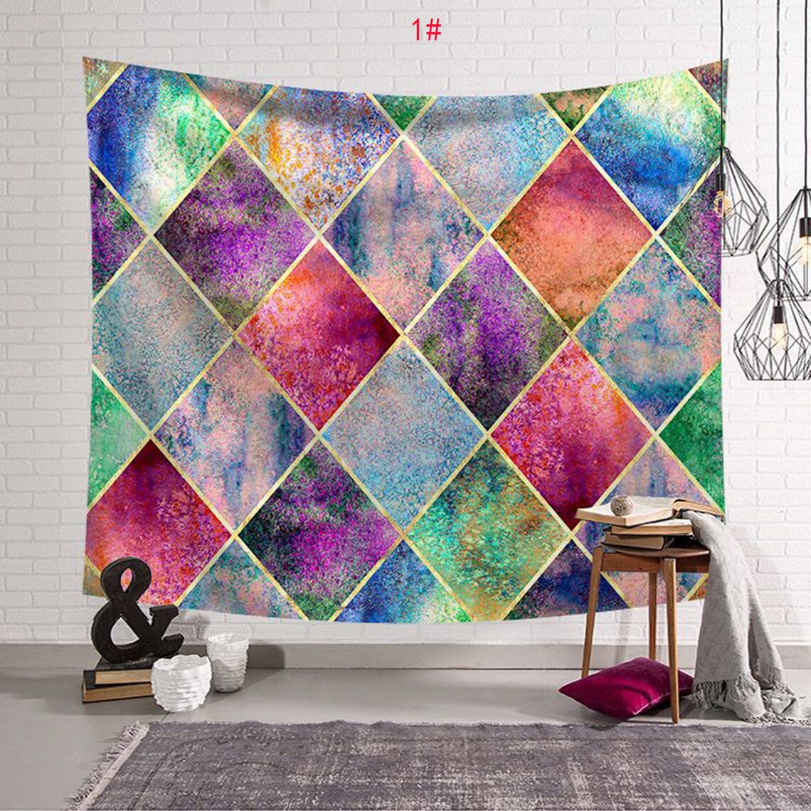 Wall DIY Decoration Geometric Tapestry Ins Tapestry Etsy