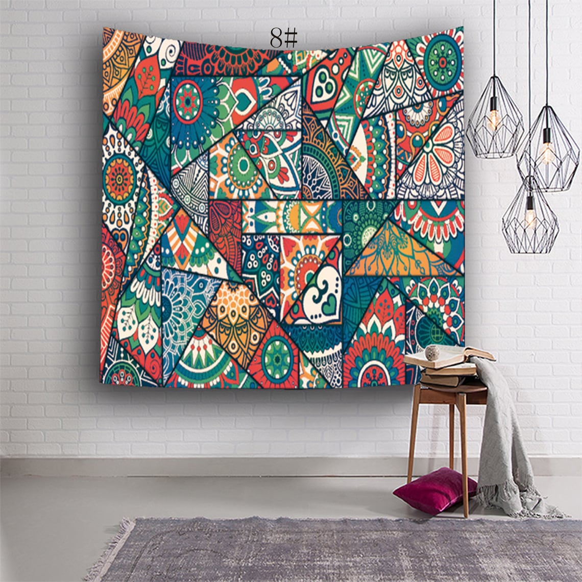 Geometric Wall Tapestry Wall Hangings Window Decoration 3D Etsy