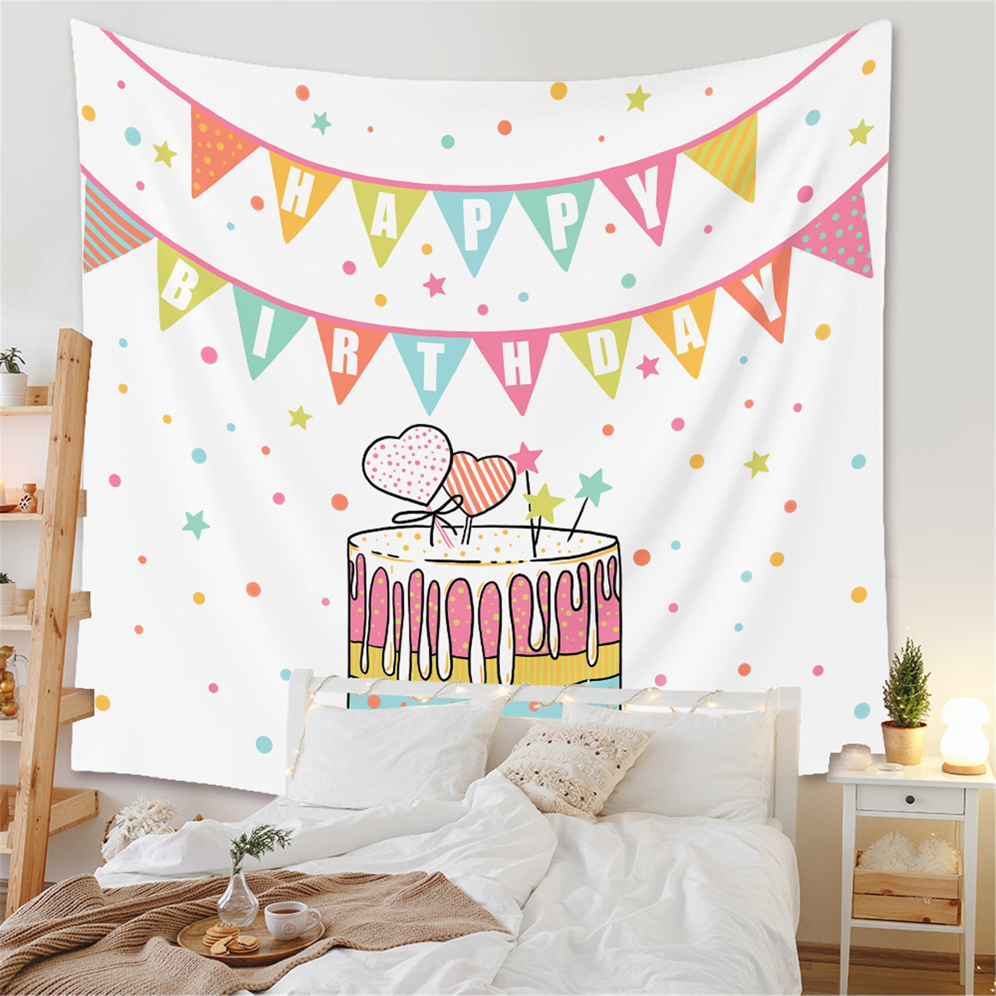 10 Styles Happy Birthday Wall Tapestry Birthday Hanging Etsy UK