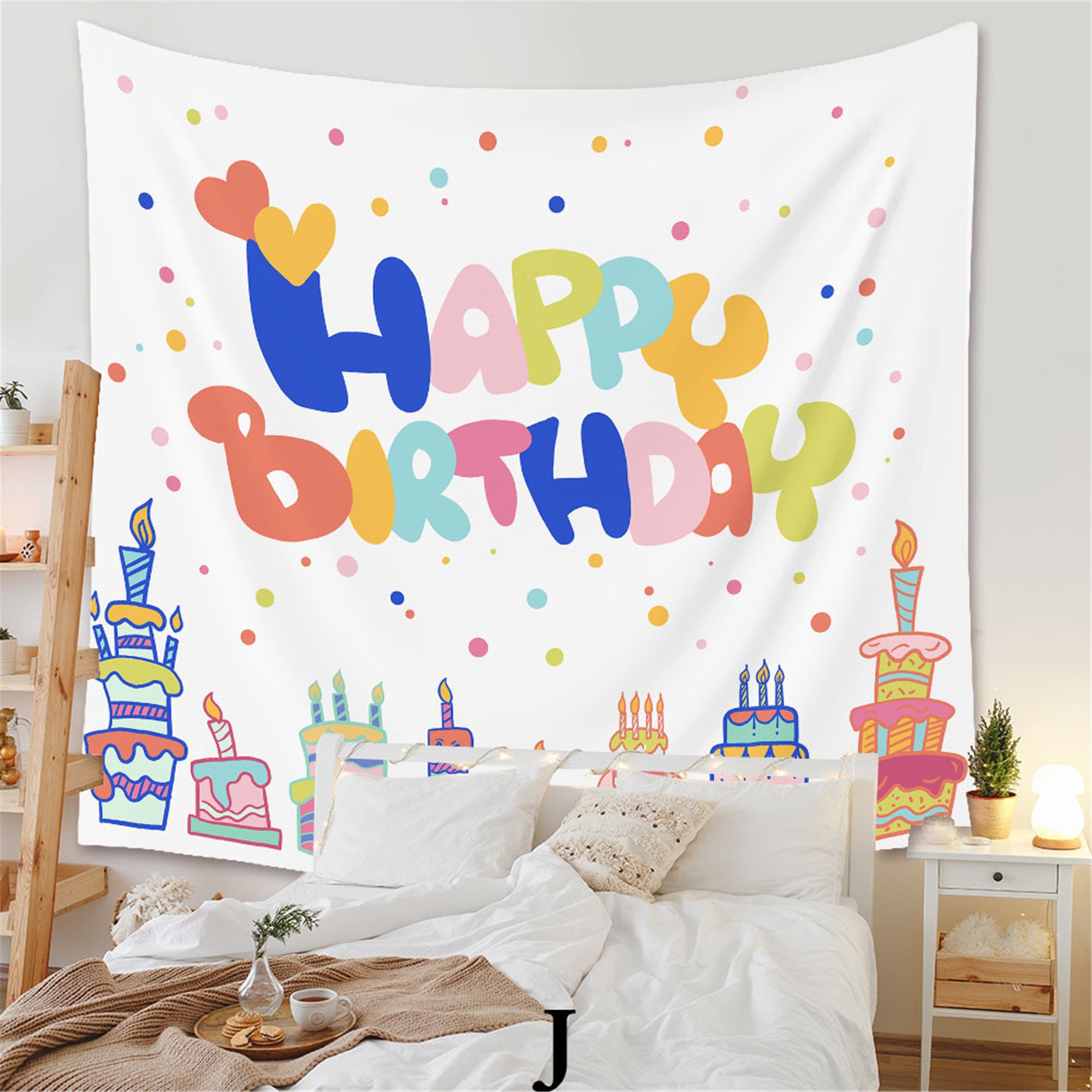 10 Styles Happy Birthday Wall Tapestry Birthday Hanging Etsy UK