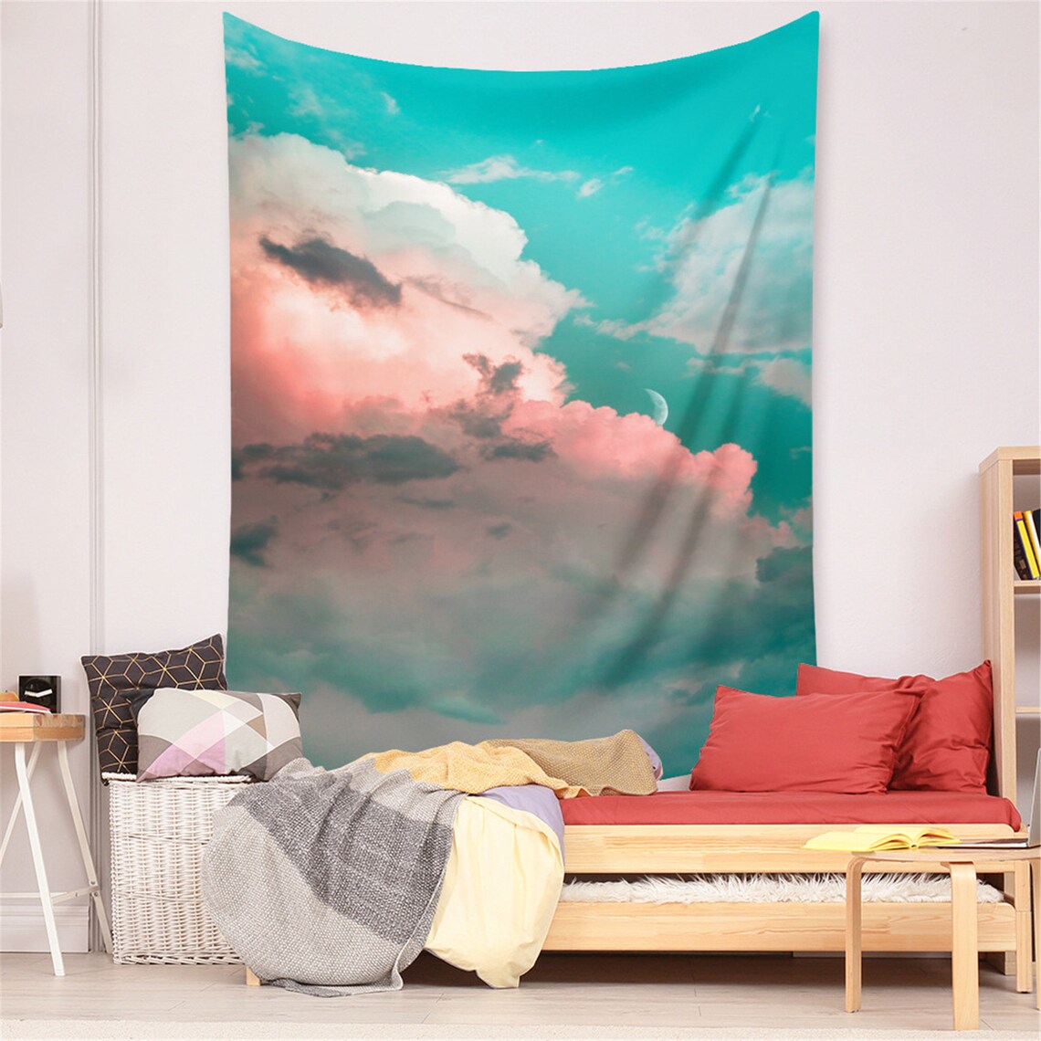 Pastel Sky Tapestry Wall Tapestry Pink Cloud Wall Hangings Etsy