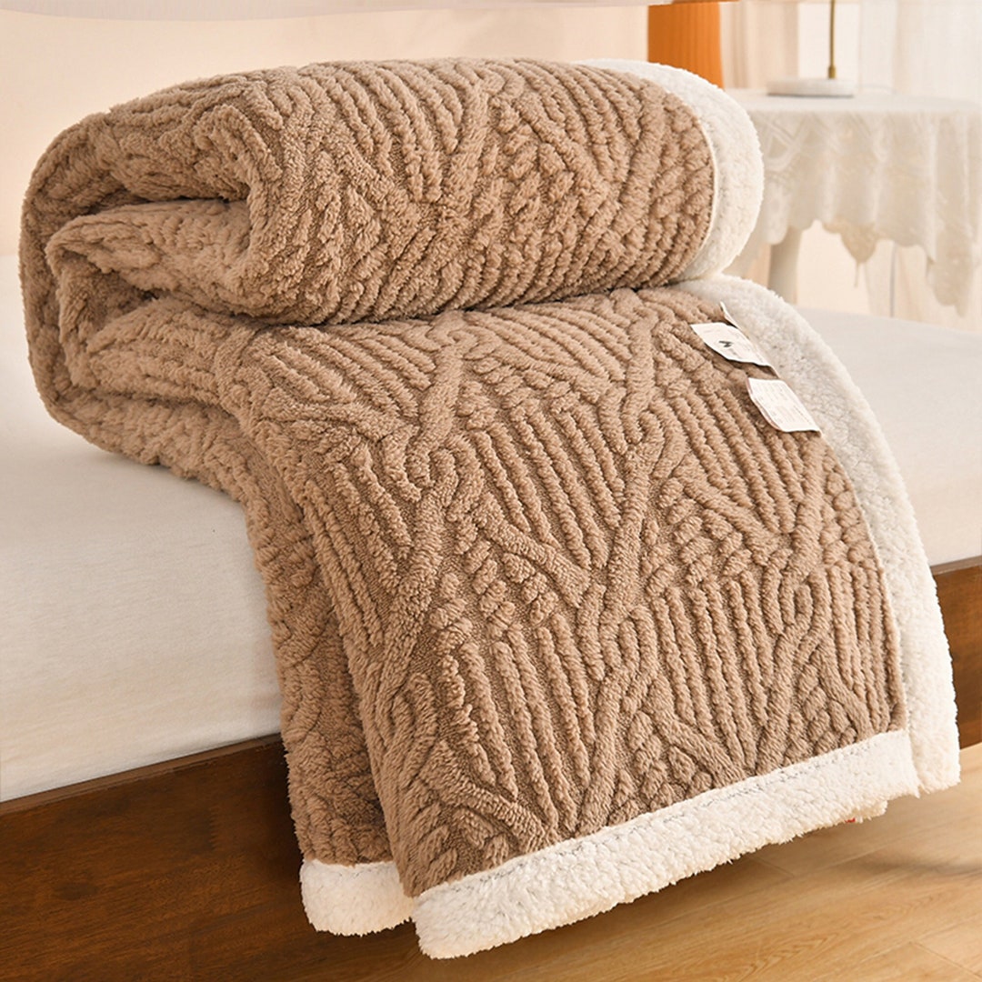 Brown Thick Fluffy Blanket Comfortable Warm Sofa Blanket Etsy