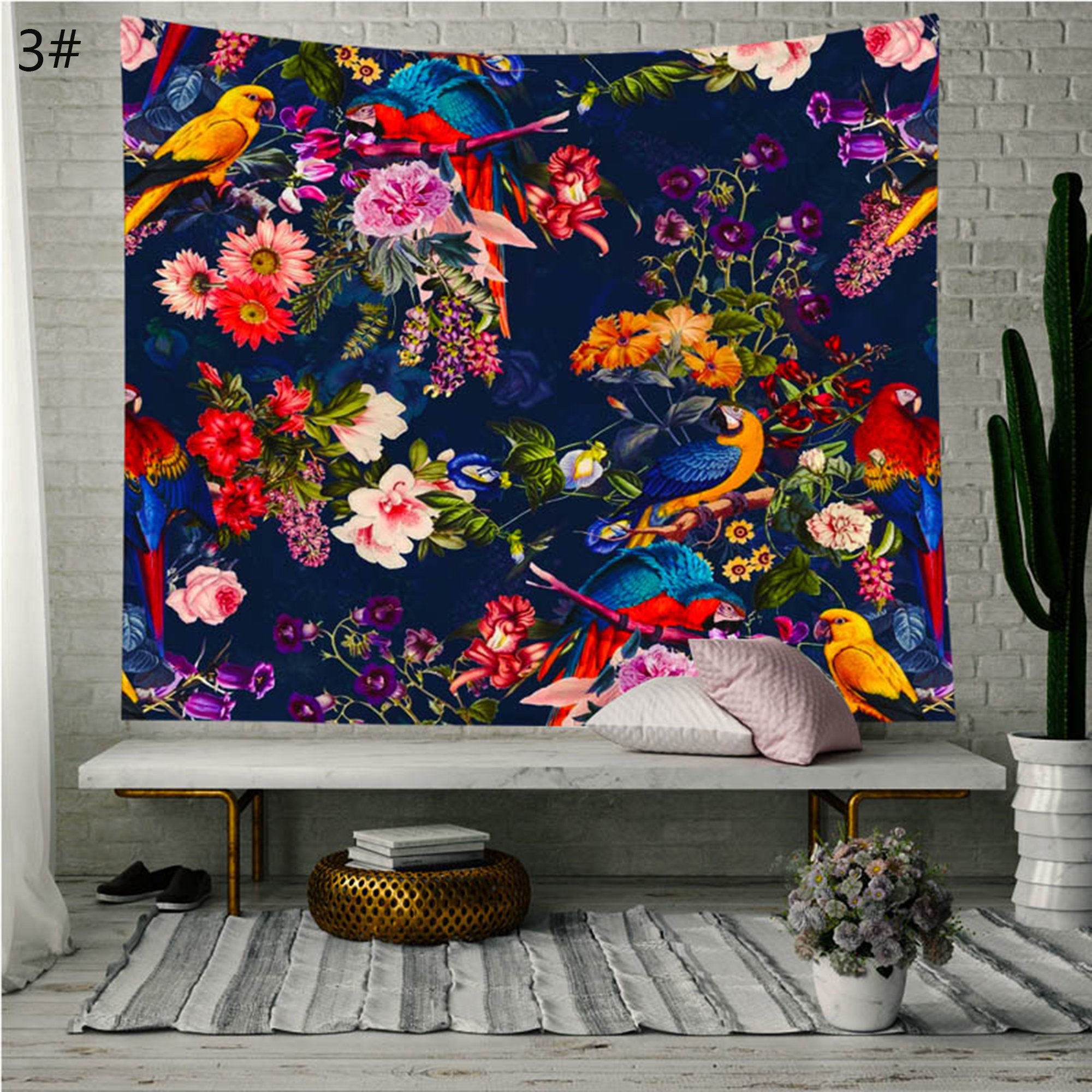Vintage Flower Tapestry Mural Flower Wall Tapestry Wall Etsy
