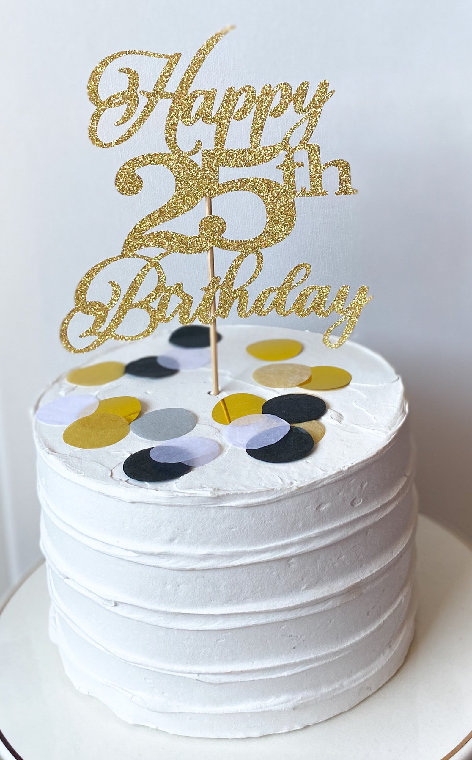 Happy 25th Birthday Cake Topper 25th Birthday Cake Topper Etsy