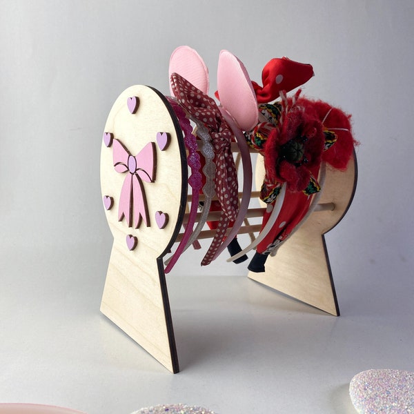 Personalised wooden headband and tiara stand / organiser for girls