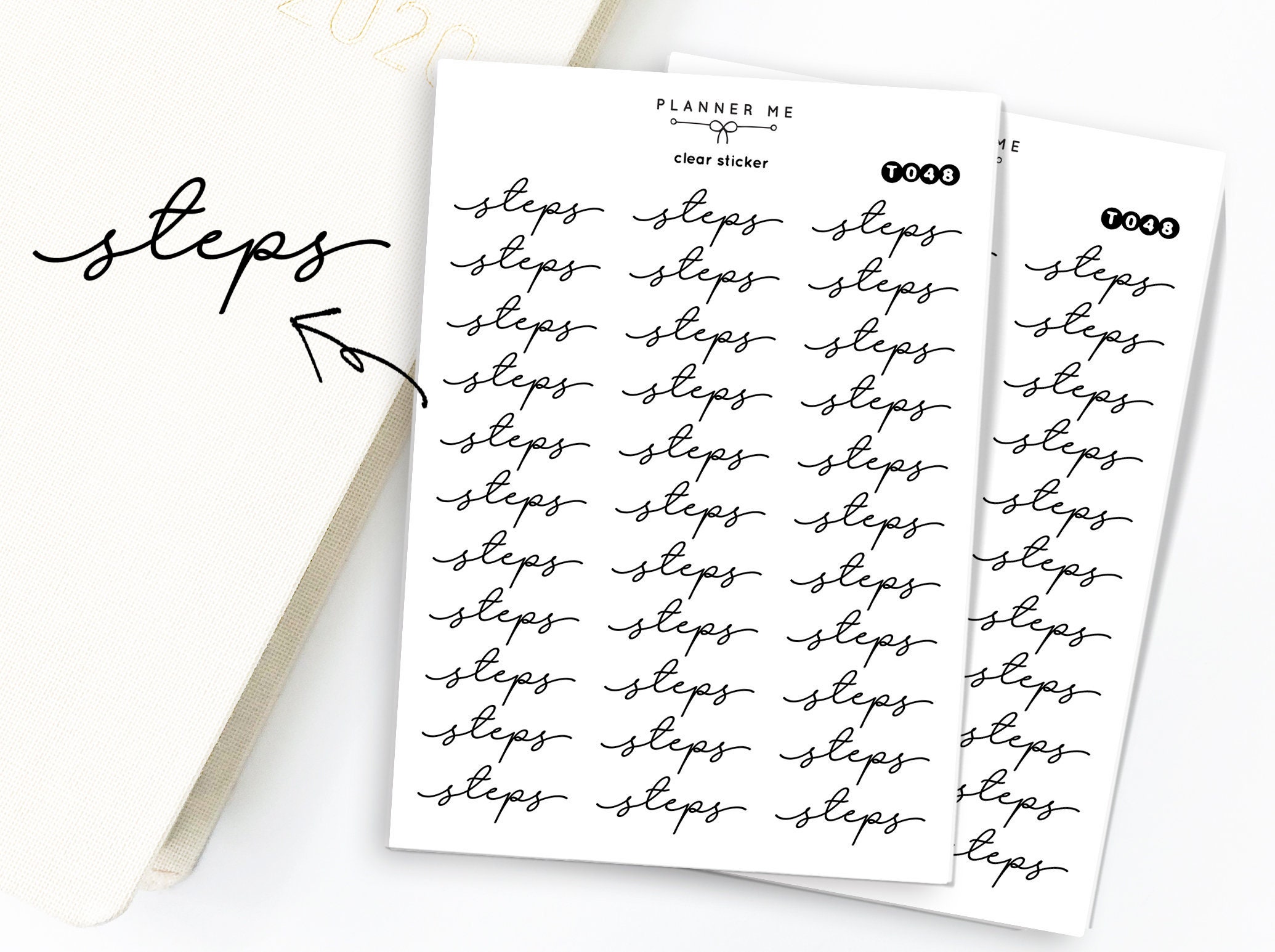 STEPS Clear Stickers Steps Clear Stickers Steps Scripts - Etsy UK