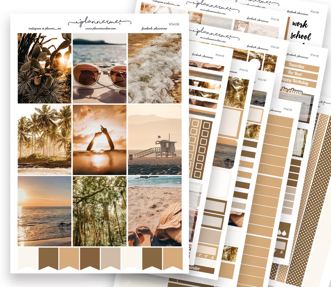 Golden Summer DELUXE KIT Planner Sticker Erin Condren Planner Weekly ...
