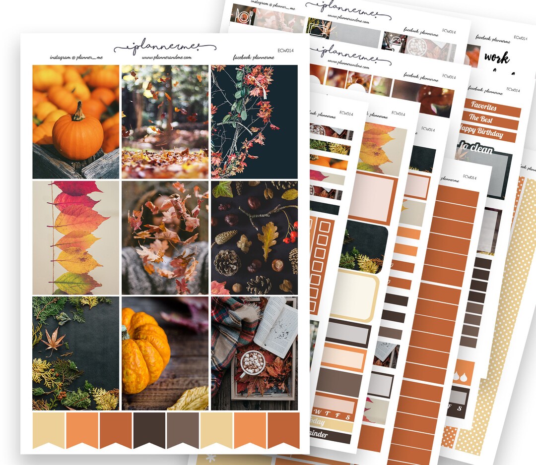 Autumn DELUXE KIT Planner Sticker Erin Condren Planner Weekly Kit 260 ...