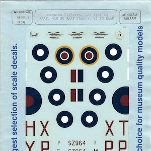 Microscale 48-13 1/48 Scale de Havilland Mosquito Model Airplane Decals