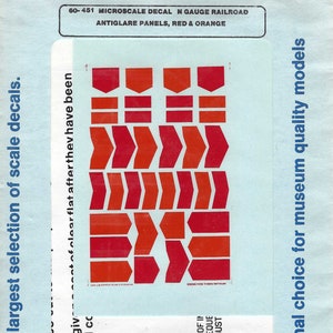 Microscale 60-451 N Lokomotive Blendblende in Rot und Orange Modellzug Abziehbild