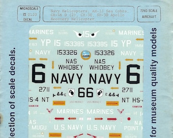 Microscale 72-120 1/72 Scale US Navy Helicopters Model Aircraft Decals