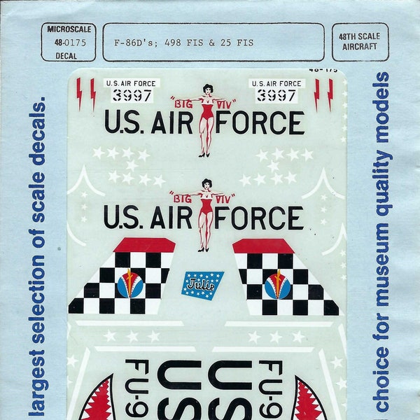 Microscale 48-175 1/48 Scale North American F-86 Sabre Model Airplane Decals